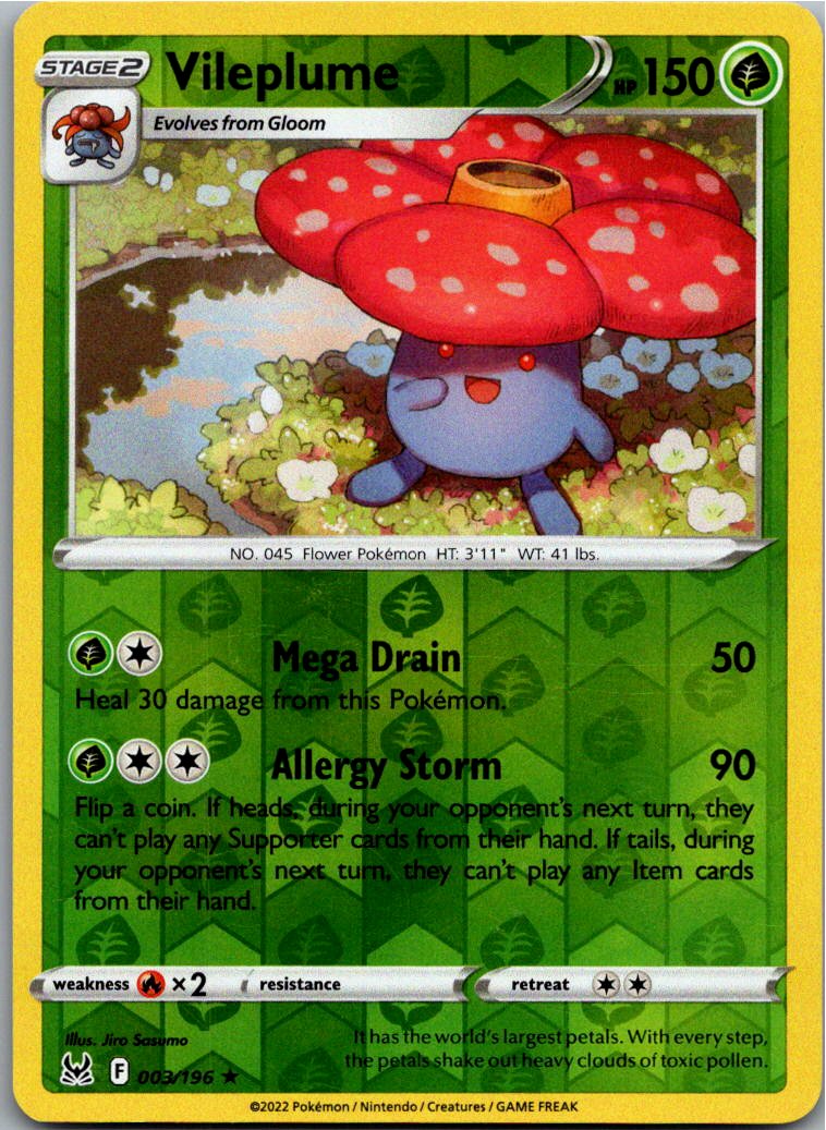 Vileplume Giflor 003/196 Verlorener Ursprung – Vorderseite
