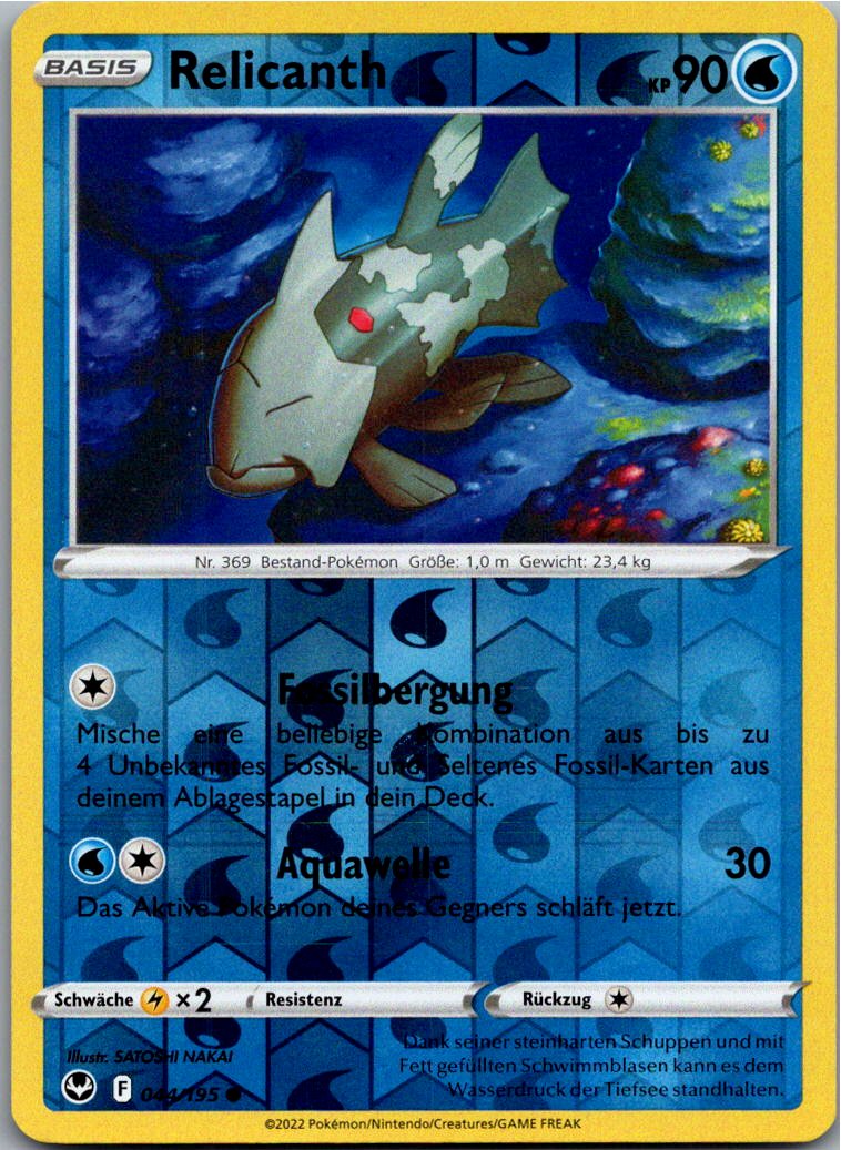 Relicanth 044/195 Silberne Sturmwinde – Vorderseite