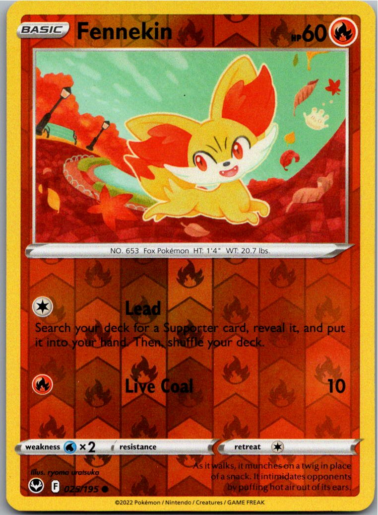 Fennekin Fynx 025/195 Silberne Sturmwinde – Vorderseite
