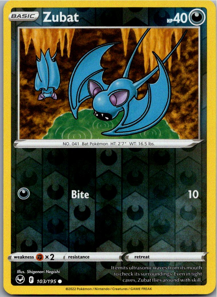 Zubat 103/195 Silberne Sturmwinde – Vorderseite
