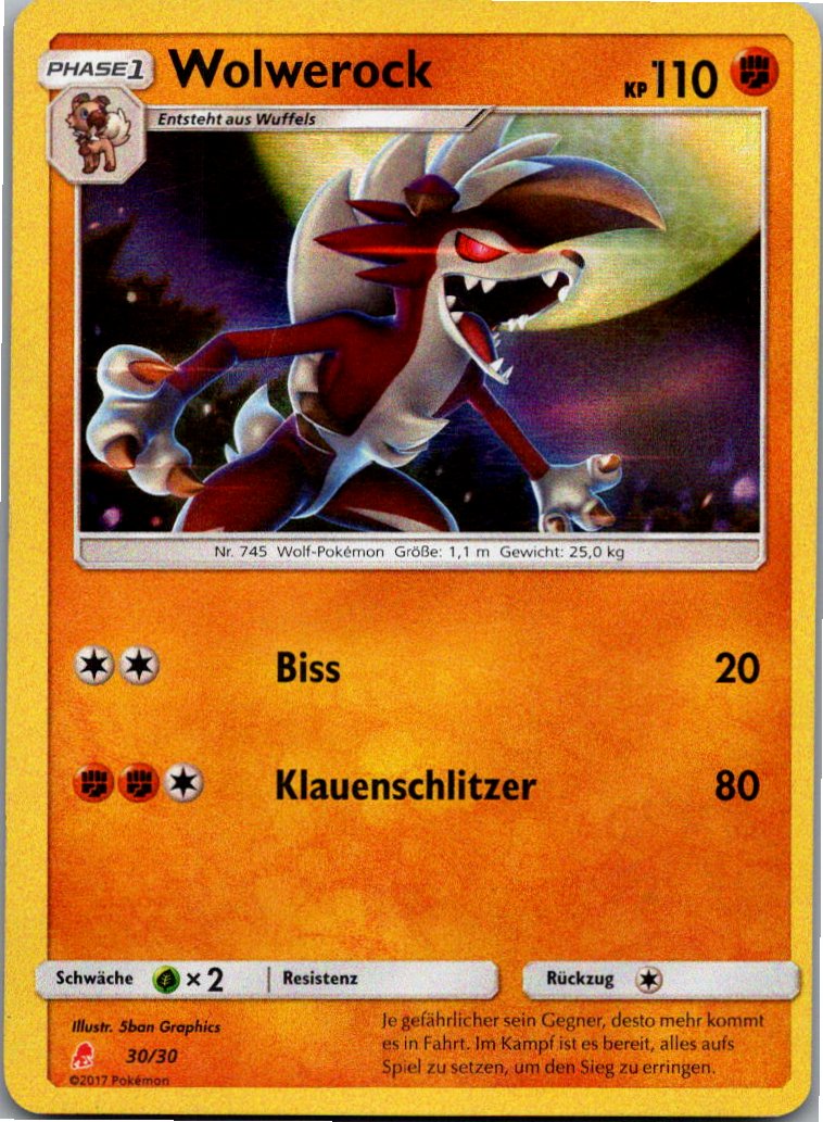 Wolwerock 30/30 SM trainer Kit (Lycanroc) – Vorderseite