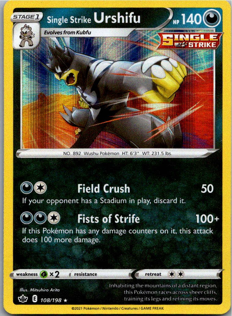 Single Strike Urshifu 108/198 Schaurige Herrschaft – Vorderseite