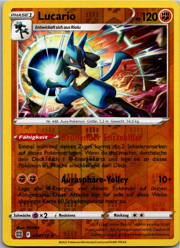 Lucario 079/172 Strahlende Sterne – Vorderseite
