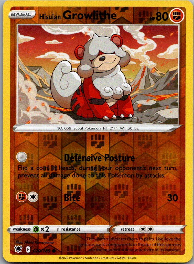 Hisuian Growlithe 070/189 Astralglanz – Vorderseite
