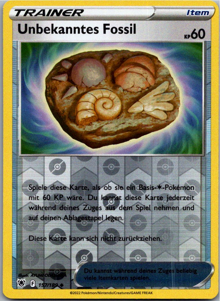 Unbekanntes Fossil 157/189 Astralglanz – Vorderseite