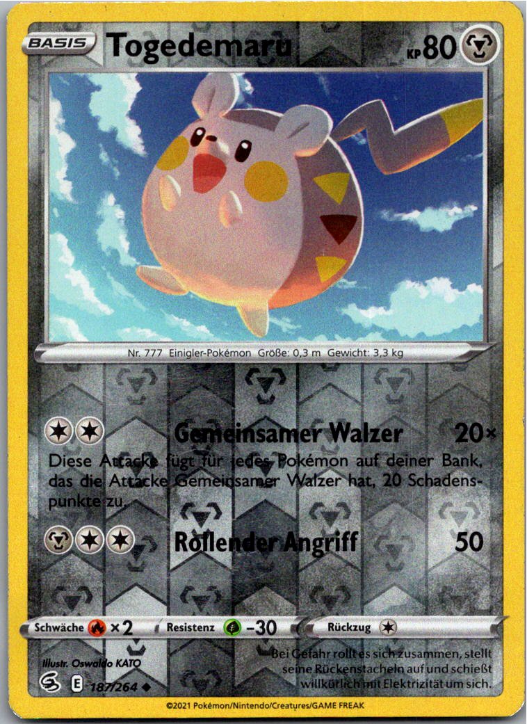 Togedemaru 187/264 Fusionsangriff – Vorderseite