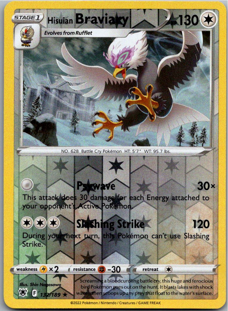 Hisuian Braviary 132/189 Astralglanz – Vorderseite