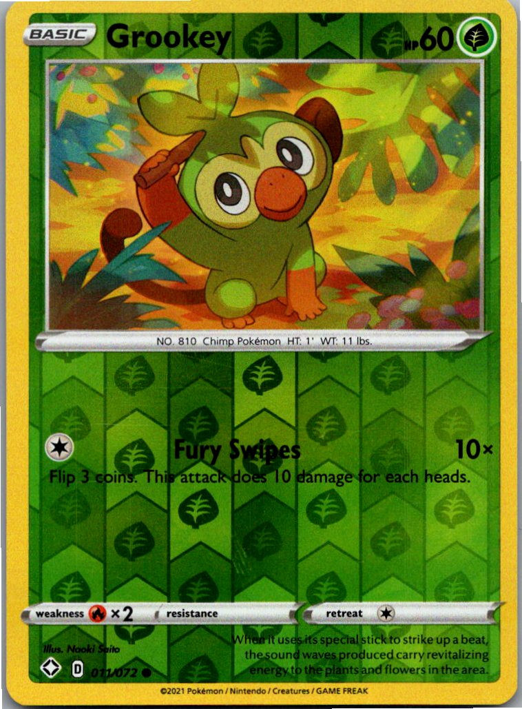 Grookey Chimpep 011/072 Glänzendes Schicksal – Vorderseite