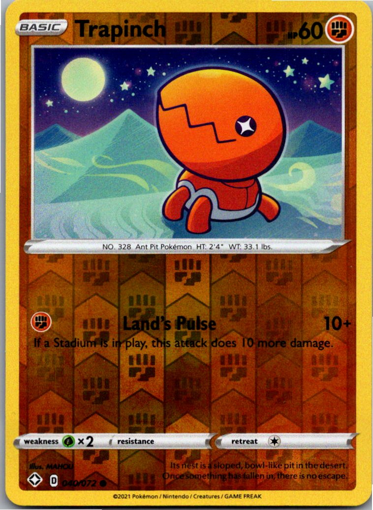 Trapinch Knacklion 040/072 Glänzendes Schicksal – Vorderseite