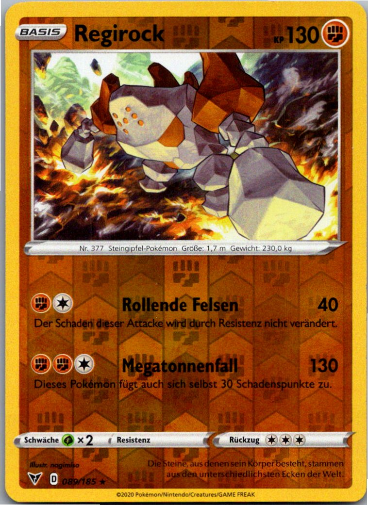 Regirock 089/185 Farbenschock – Vorderseite