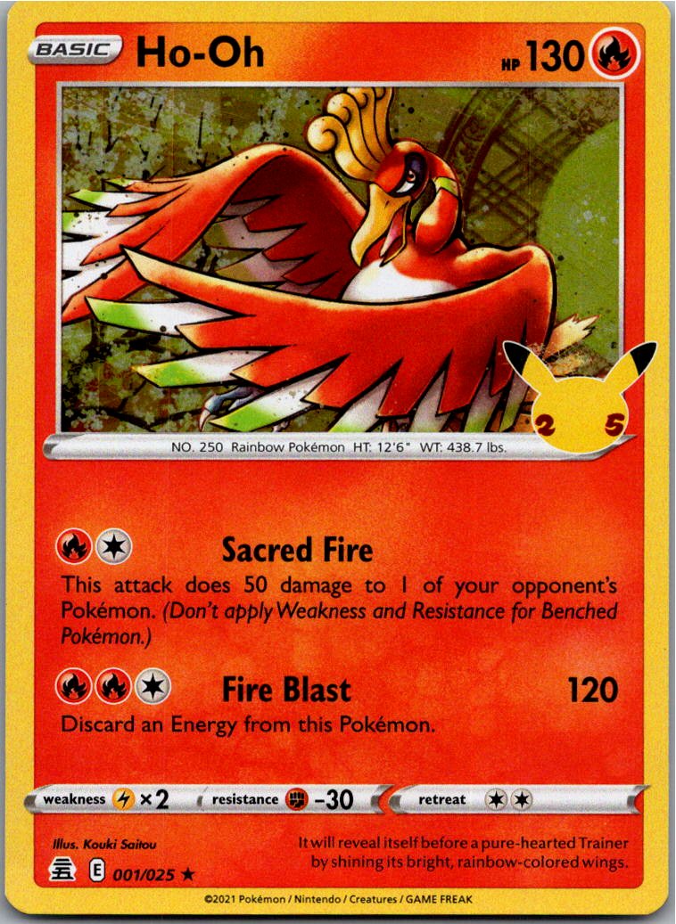 Ho-Oh 001/025 Celebrations – Vorderseite