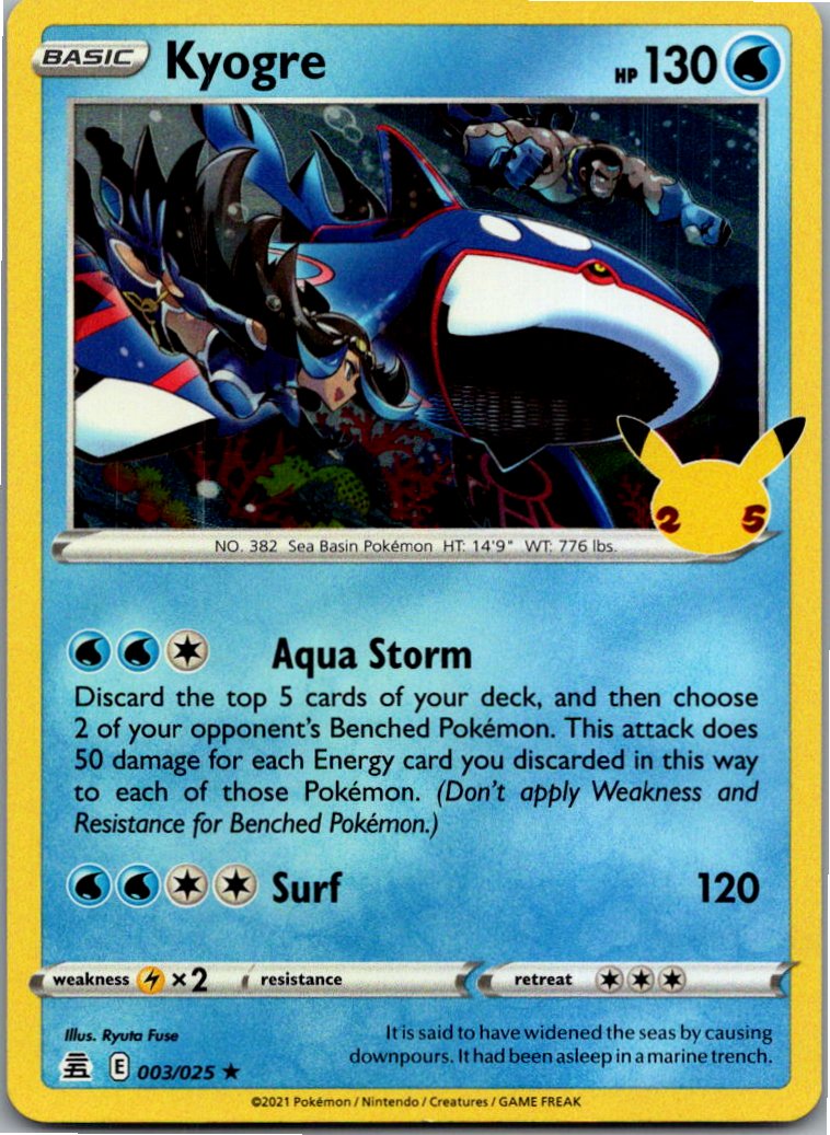 Kyogre 003/025 Celebrations – Vorderseite