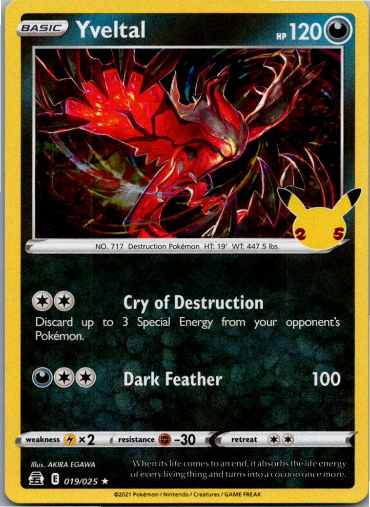 Yveltal 019/025 Celebrations – Vorderseite