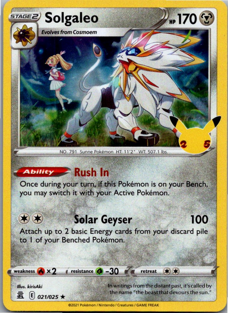 Solgaleo 021/025 Celebrations – Vorderseite