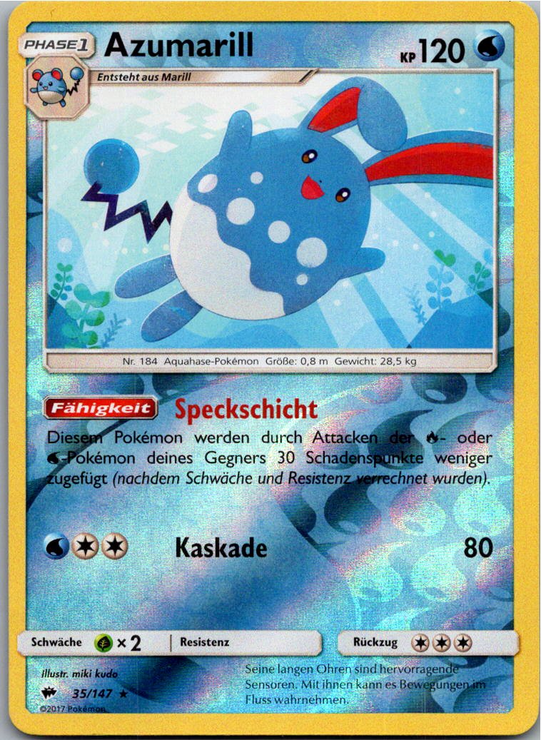 Azumarill 35/147 Nacht in Flammen – Vorderseite