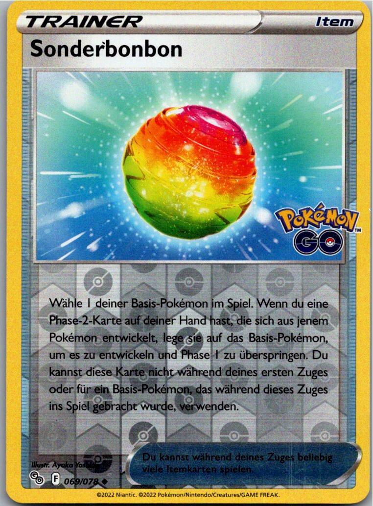 Sonderbonbon 069/078 Pokémon GO – Vorderseite