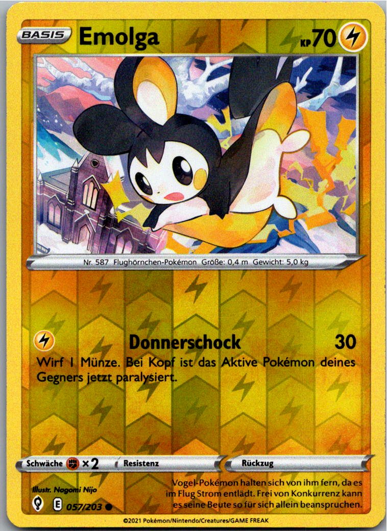 Emolga 057/203 Drachenwandel – Vorderseite