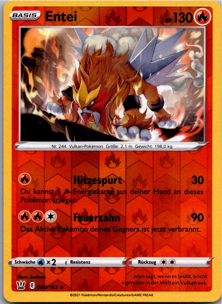 Entei 020/163 Kampfstile – Vorderseite