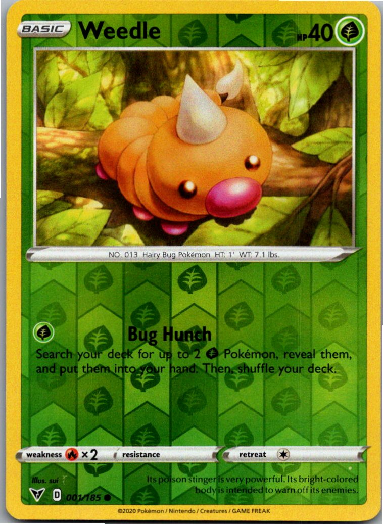 Weedle Hornliu 001/185 Farbenschock – Vorderseite