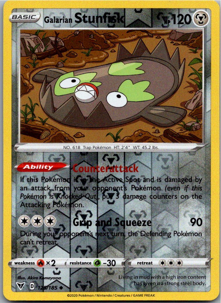 Galarian Stunfisk 125/185 Farbenschock – Vorderseite