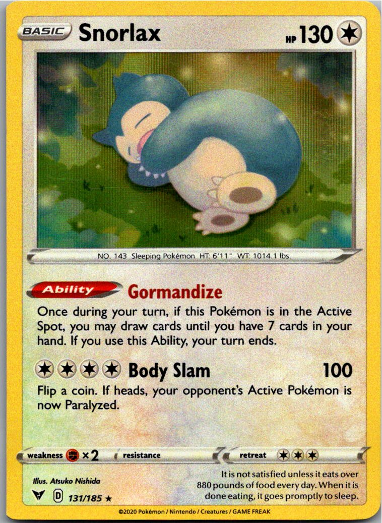 Snorlax Relaxo 131/185 Farbenschock – Vorderseite