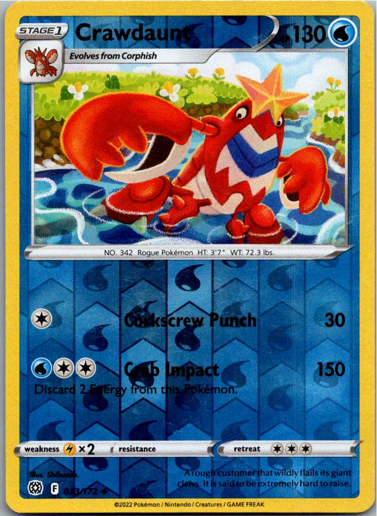 Crawdaunt Krebutack 033/172 Strahlende Sterne – Vorderseite
