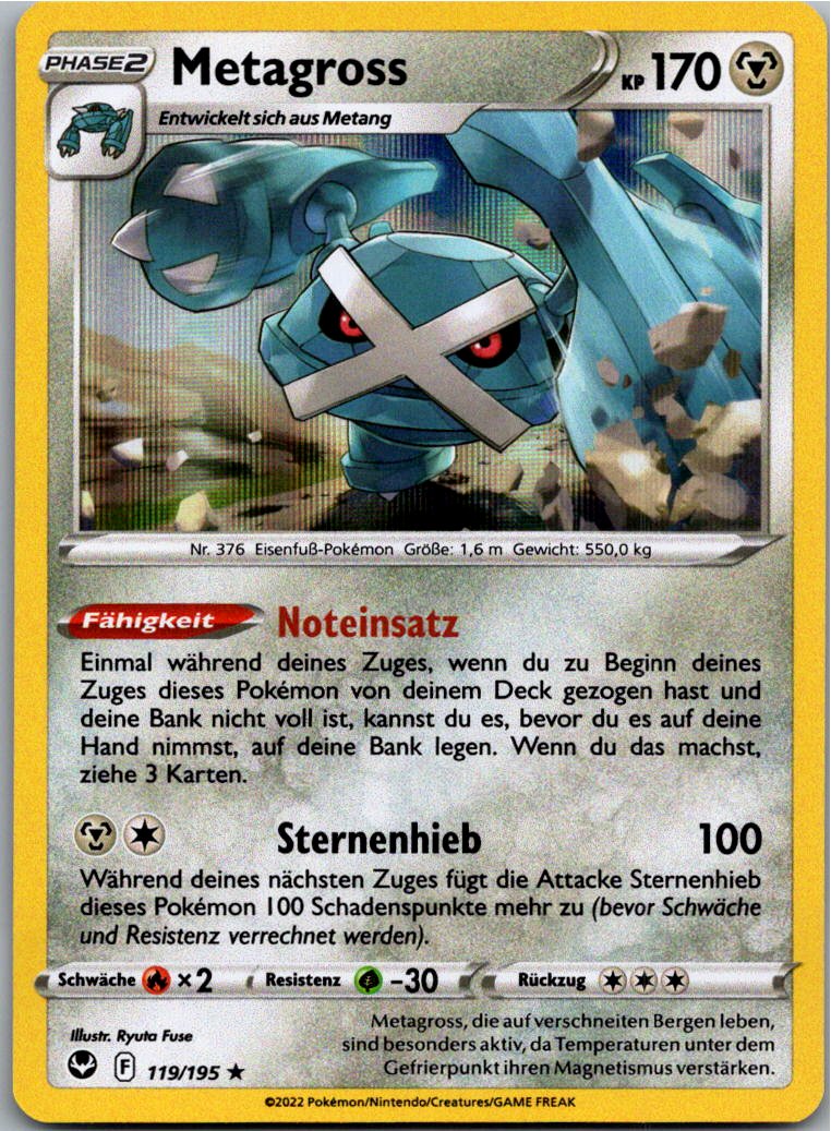 Metagross 119/195 Silberne Sturmwinde – Vorderseite
