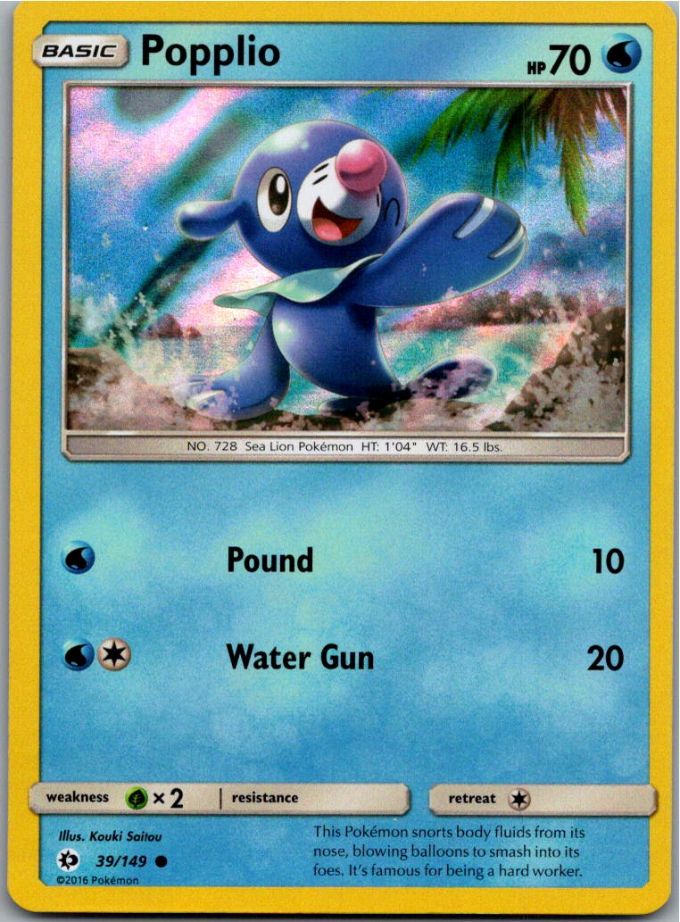 Popplio Robball 39/149 Sonne & Mond – Vorderseite