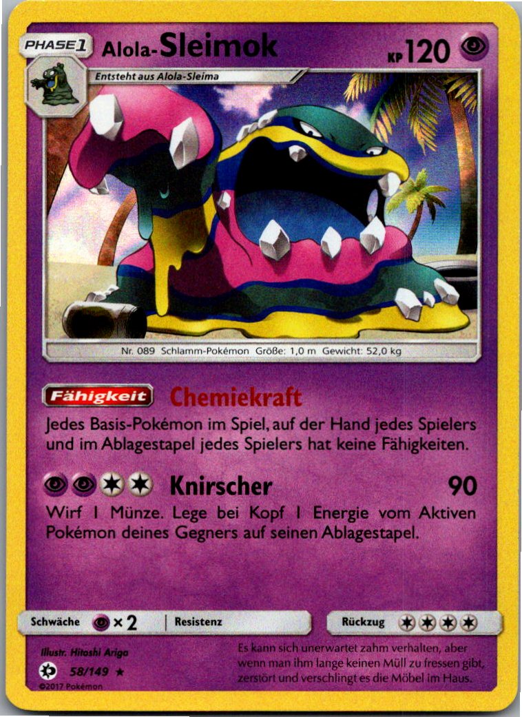 Alola-Sleimok 58/149 Sonne & Mond – Vorderseite