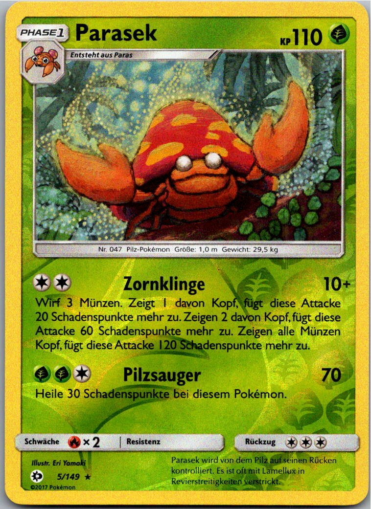 Parasek 5/149 Sonne & Mond – Vorderseite