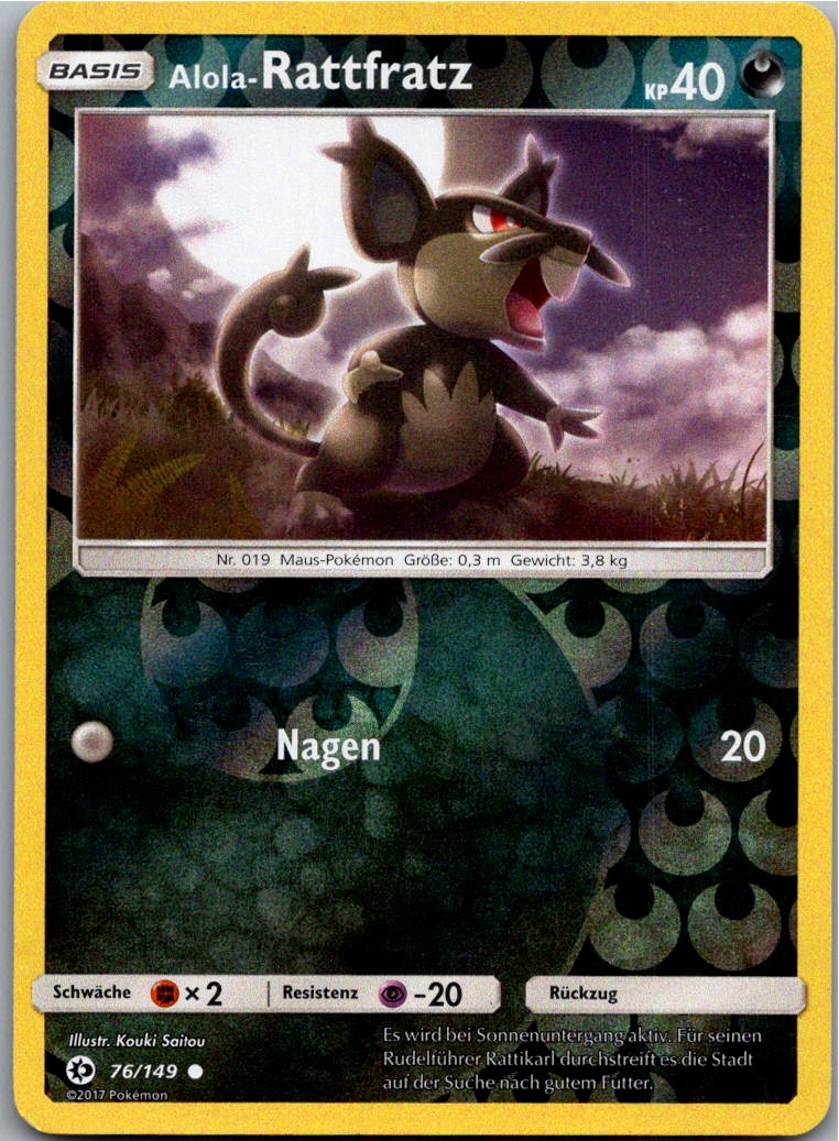 Alola-Rattfratz 76/149 Sonne & Mond – Vorderseite