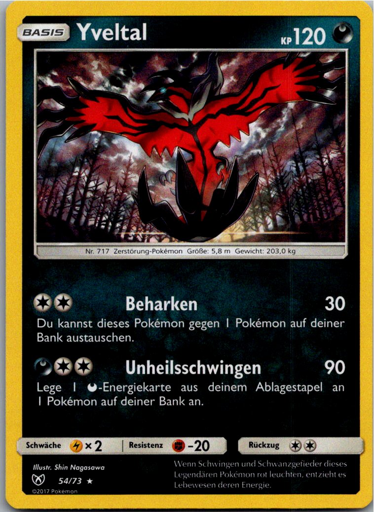 Yveltal 54/73 Schimmernde Legenden – Vorderseite