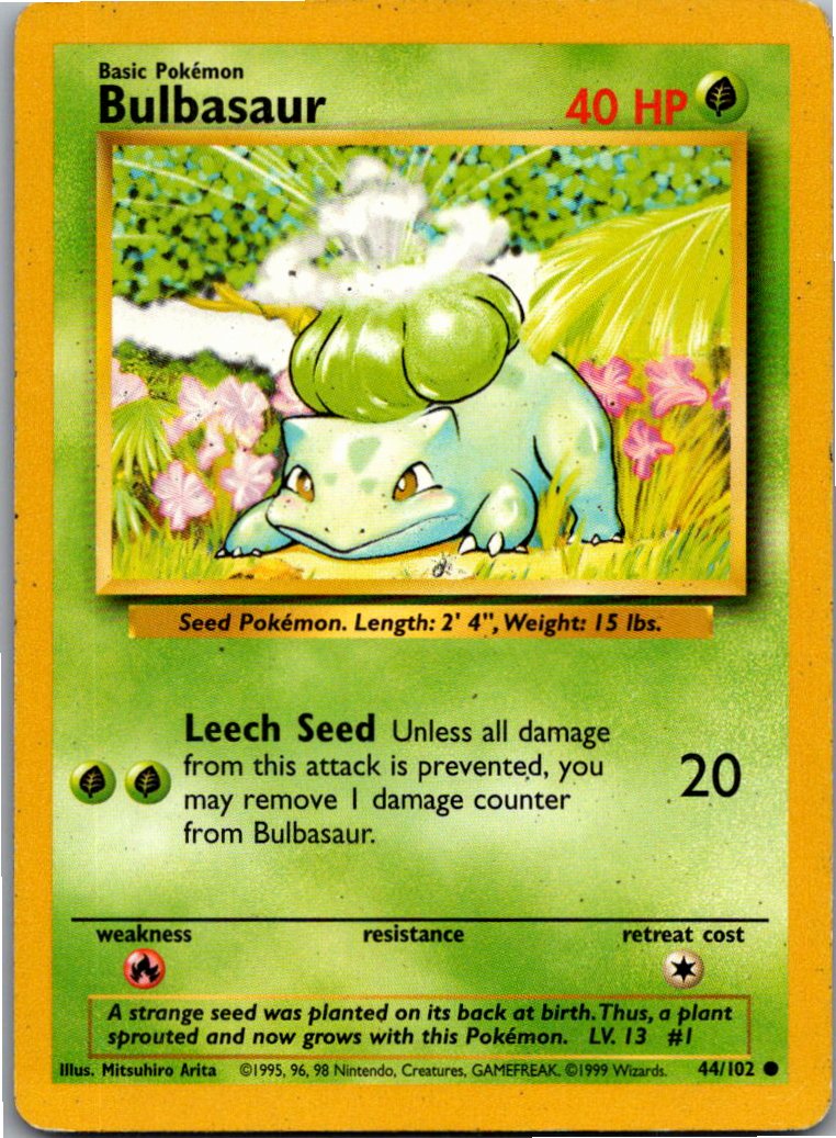 Bulbasaur Bisasam 44/102 Grundset – Vorderseite