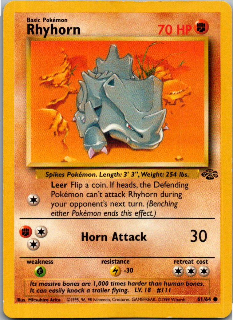 Rhyhorn Rihorn 61/64 Dschungel – Vorderseite