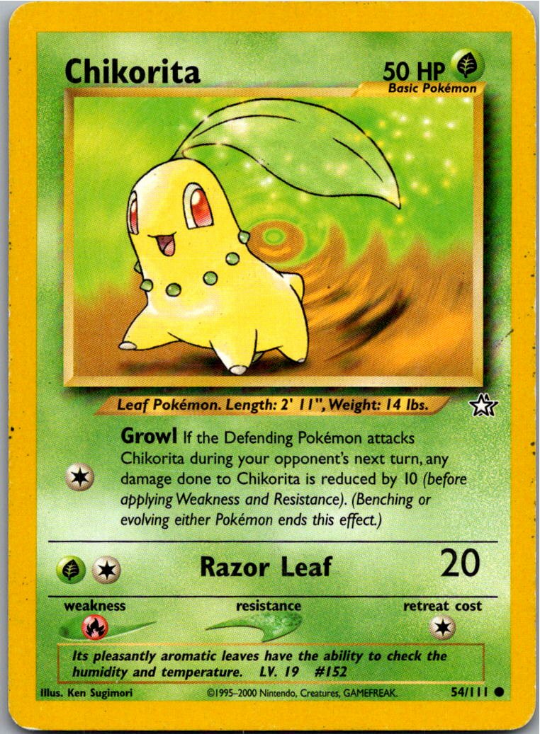 Chikorita Endivie 54/111 Neo Genesis – Vorderseite