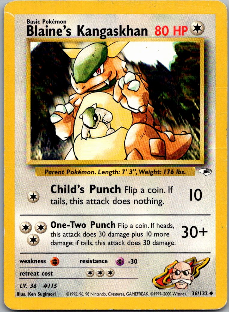 Blaine's Kangaskhan 36/132 Gym Heroes – Vorderseite