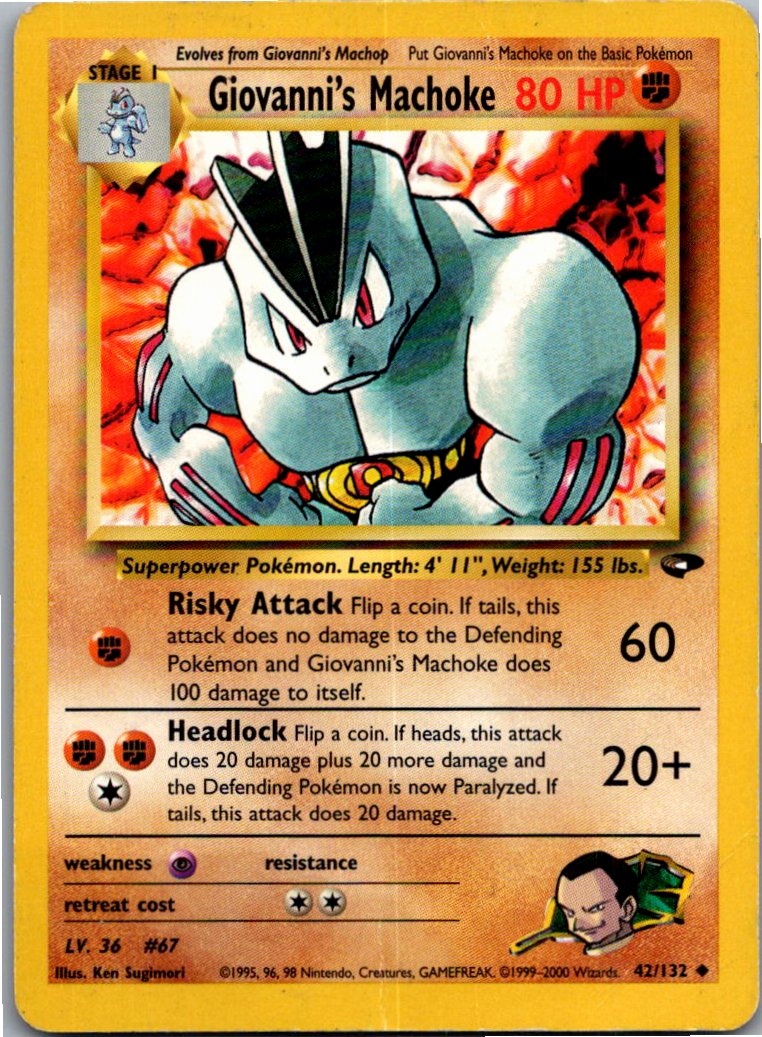 Giovanni's Machoke 42/132 Gym Challenge – Vorderseite