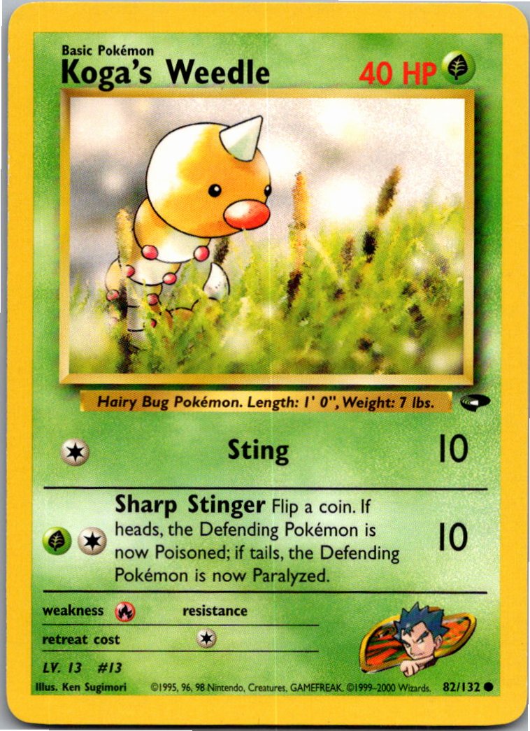Koga's Weedle 82/132 Gym Challenge – Vorderseite