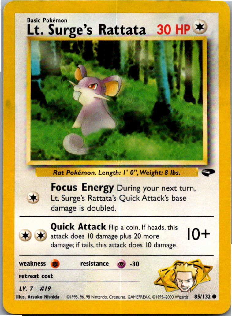 Lt. Surge's Rattata 85/132 Gym Challenge – Vorderseite