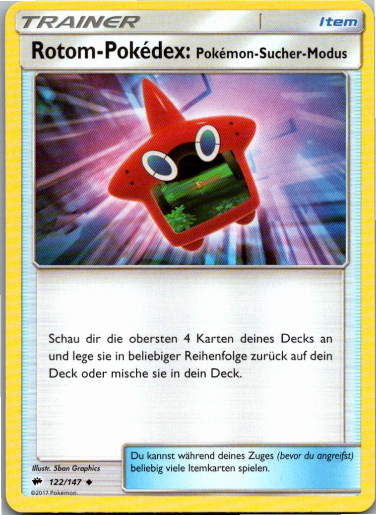 Rotom-Pokédex 122/147 Nacht in Flammen – Vorderseite