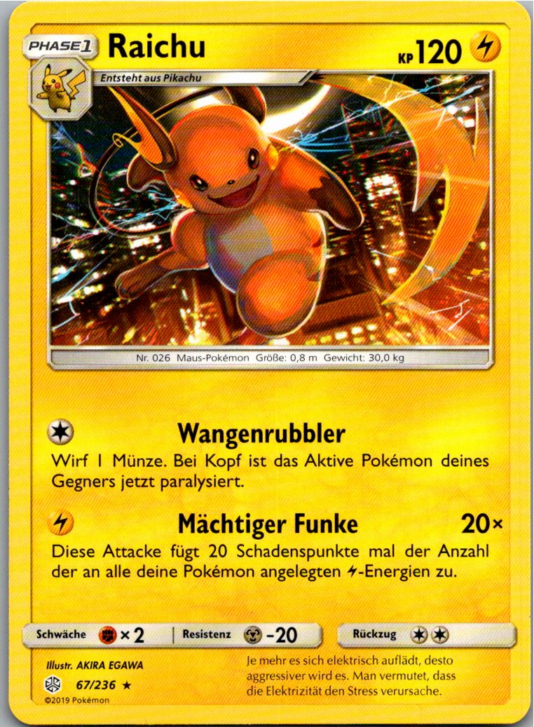 Raichu 67/236 Welten im Wandel – Vorderseite
