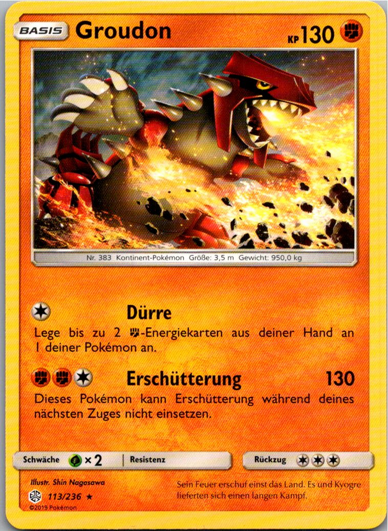 Groudon 113/236 Welten im Wandel – Vorderseite