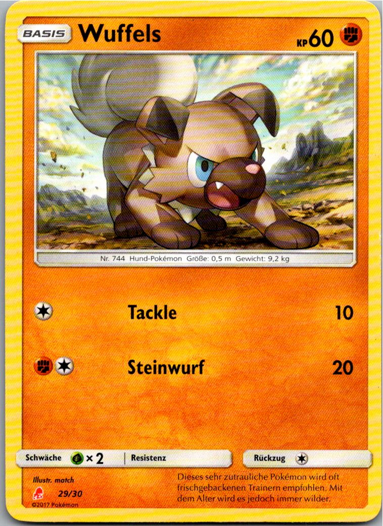 Wuffels 29/30 SM trainer Kit (Lycanroc) – Vorderseite