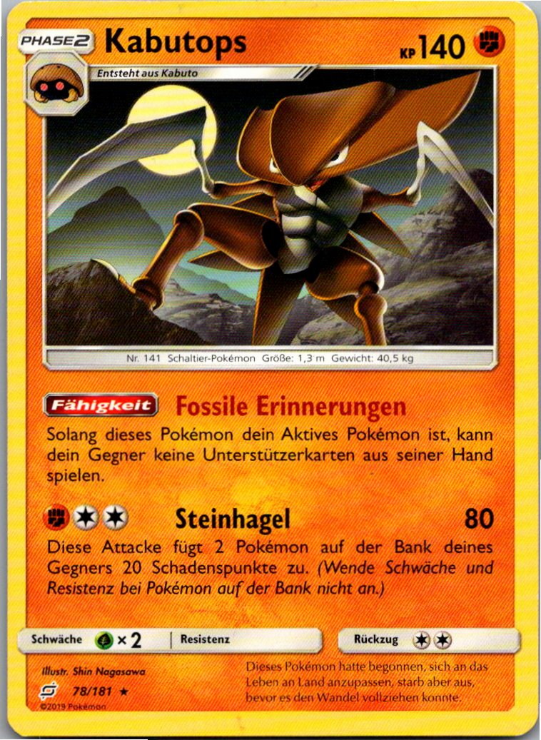 Kabutops 78/181 Teams Sind Trumpf – Vorderseite