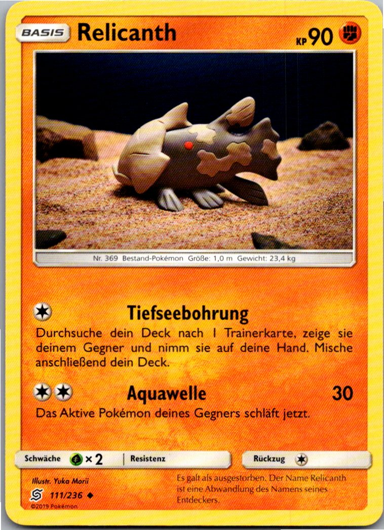Relicanth 111/236 Bund der Gleichgesinnten – Vorderseite