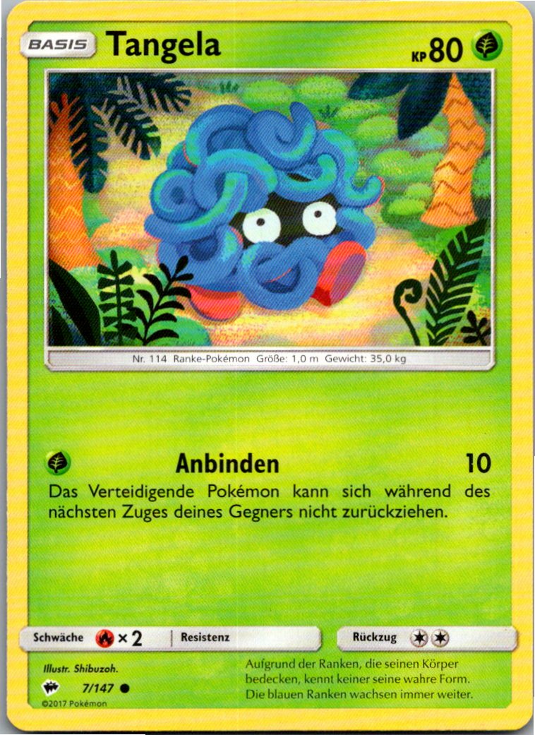 Tangela 7/147 Nacht in Flammen – Vorderseite