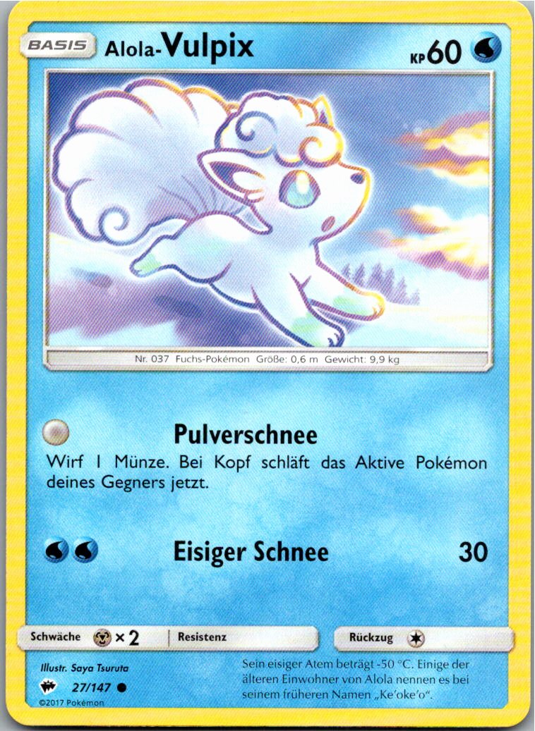 Alola-Vulpix 27/147 Nacht in Flammen – Vorderseite
