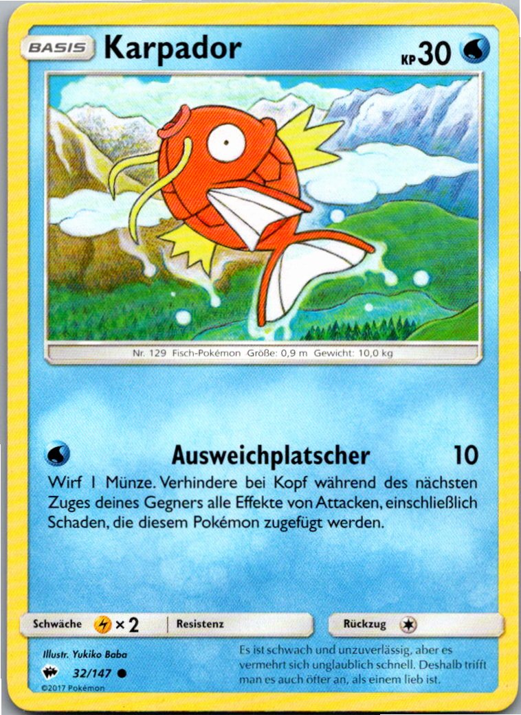 Karpador 32/147 Nacht in Flammen – Vorderseite