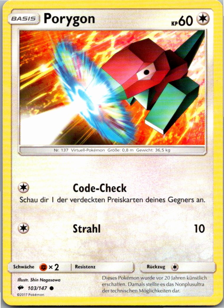 Porygon 103/147 Nacht in Flammen – Vorderseite