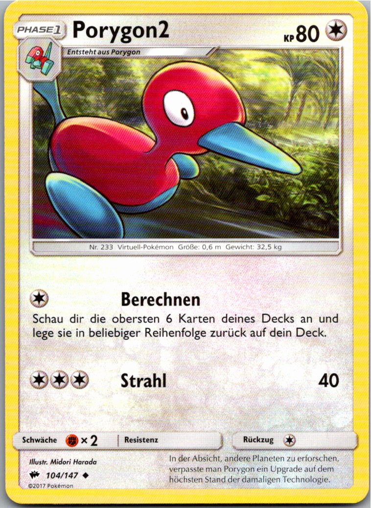 Porygon2 104/147 Nacht in Flammen – Vorderseite